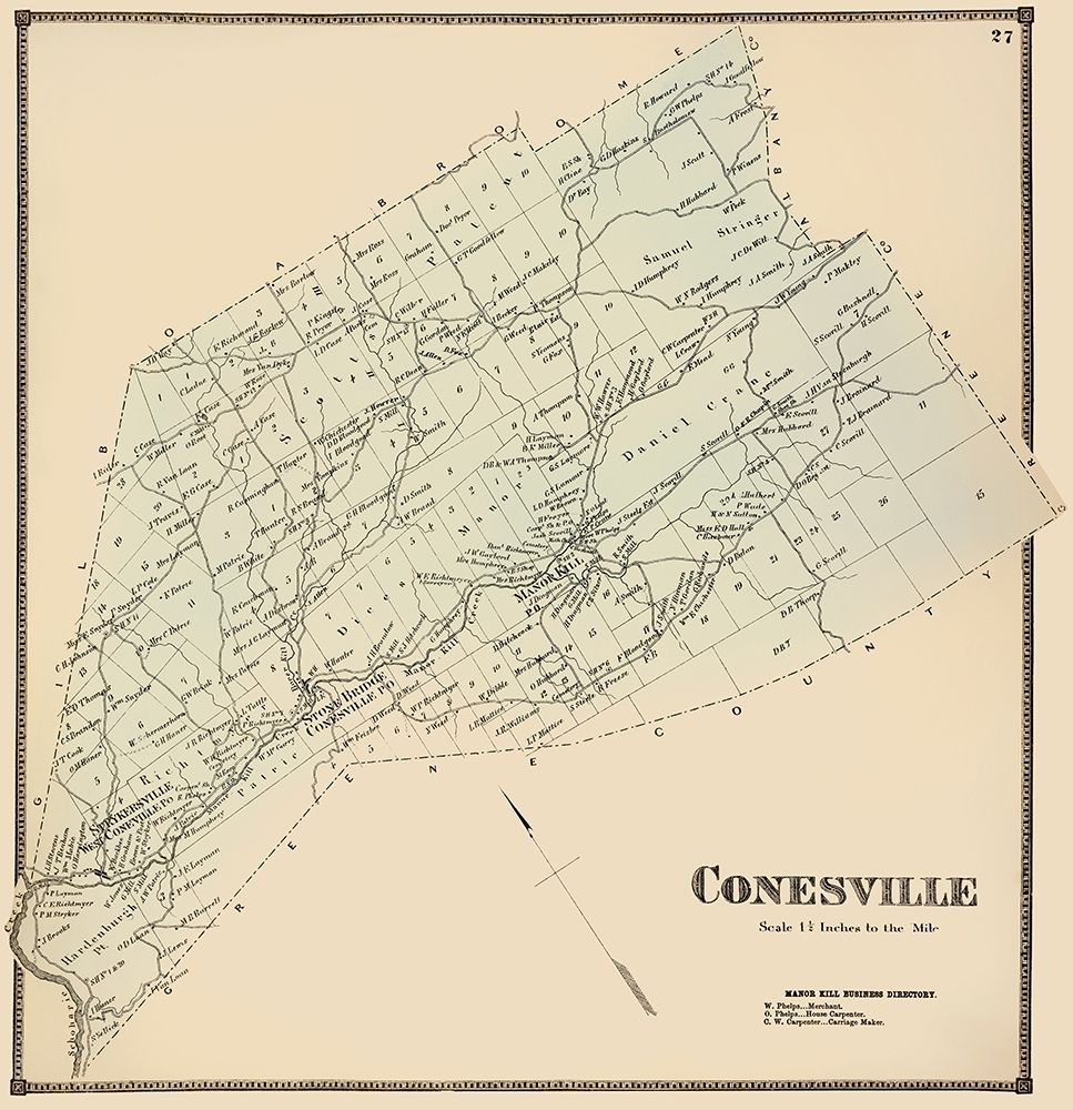 Conesville New York Landowner - Stone 1866 art print by Stone for $57.95 CAD