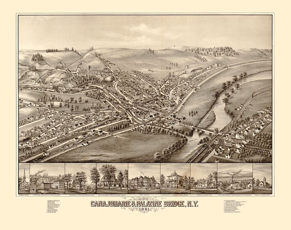 Canajoharie Palatine Bridge New York -1881 art print by Unknown for $57.95 CAD