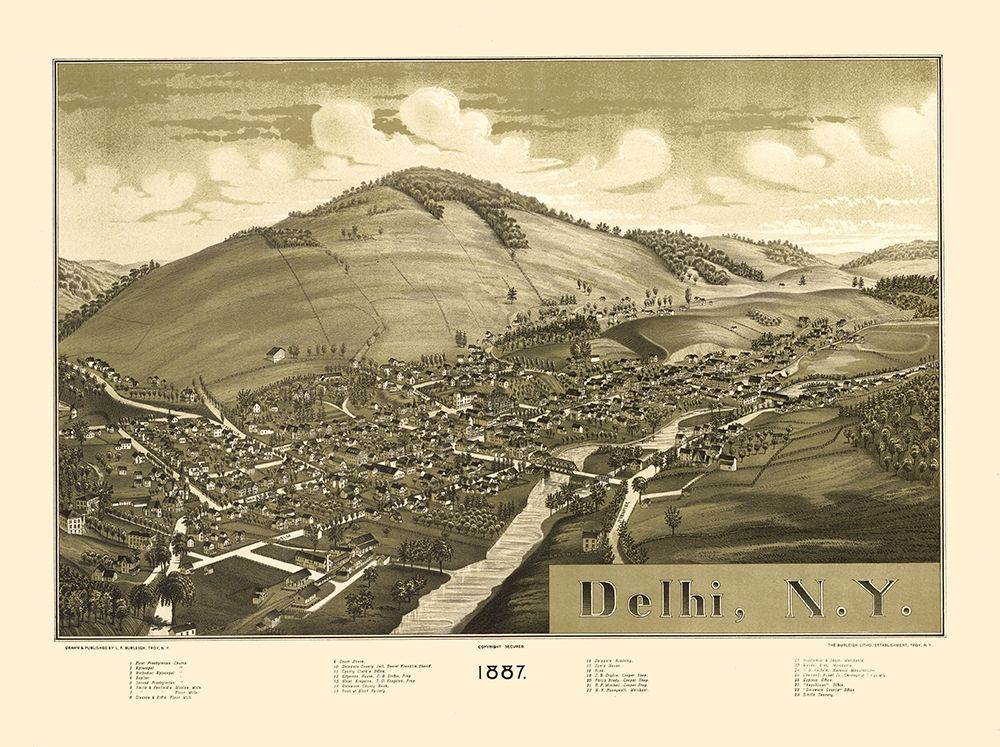 Delhi New York - Burleigh 1887 art print by Burleigh for $57.95 CAD