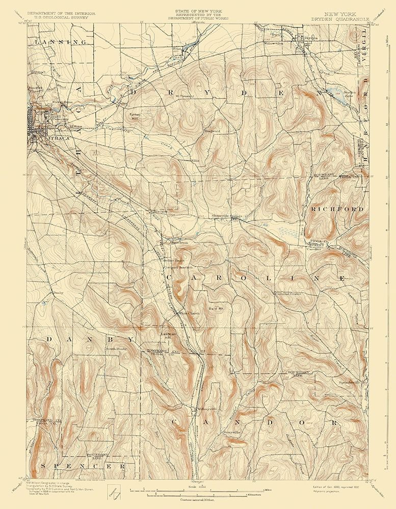 Dryden New York Quad - USGS 1900 art print by USGS for $57.95 CAD