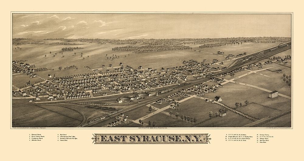 East Syracuse New York - Burleigh 1885 art print by Burleigh for $57.95 CAD