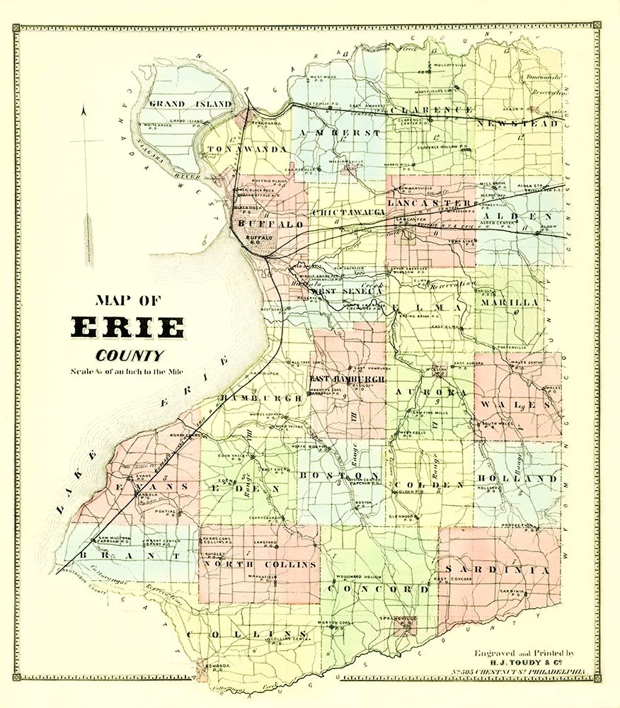 Erie New York - Burr 1880 art print by Burr for $57.95 CAD