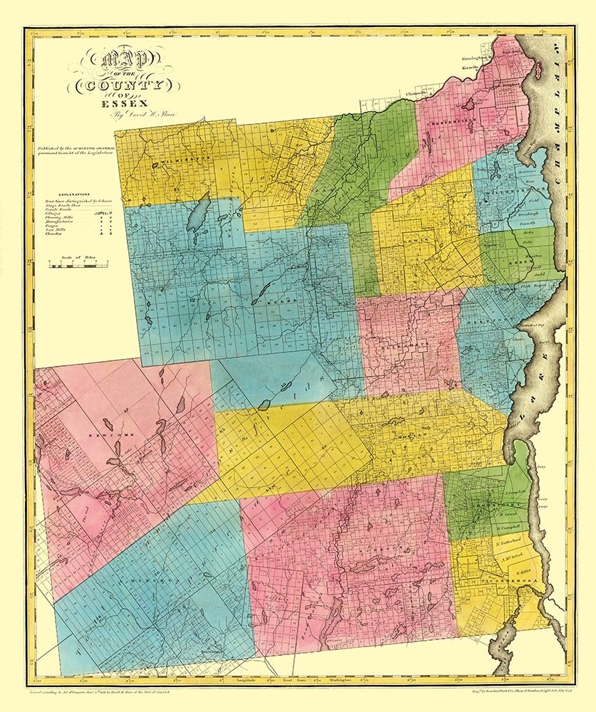 Essex New York Landowner - Burr 1829 art print by Burr for $57.95 CAD