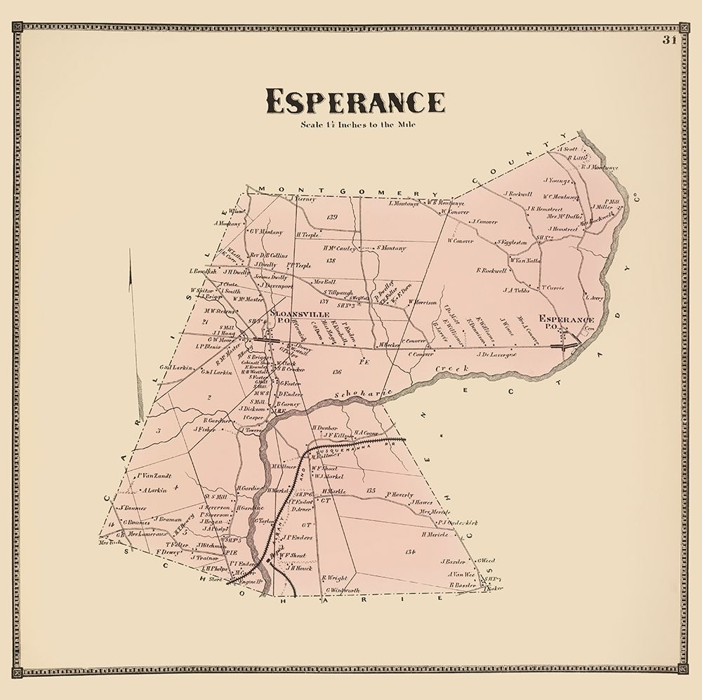 Esperance New York Landowner - Stone 1866 art print by Stone for $57.95 CAD