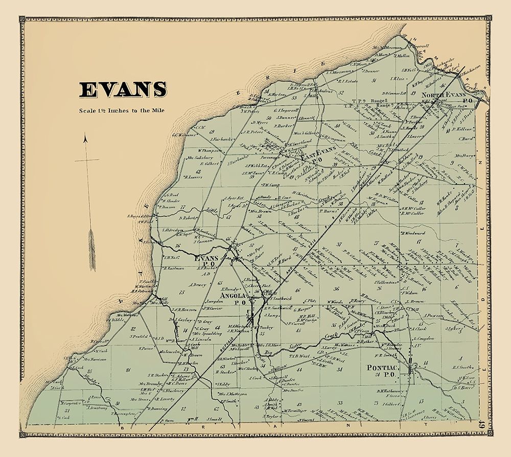 Evans New York Landowner - Stone 1866 art print by Stone for $57.95 CAD
