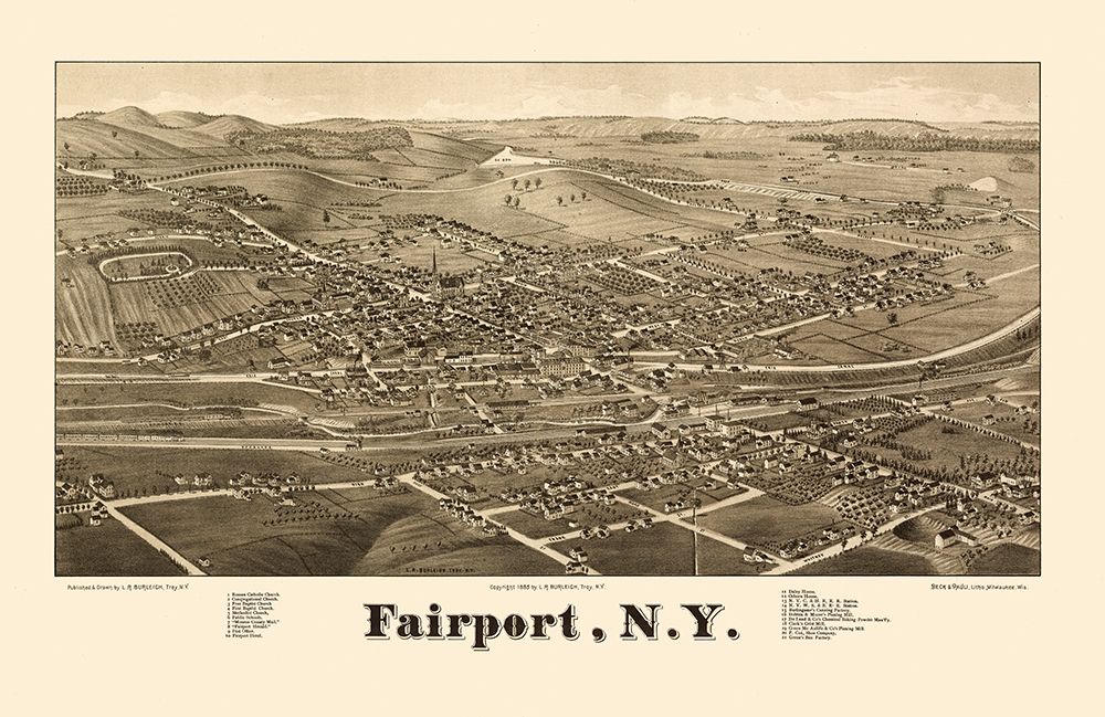 Fairport New York - Burleigh 1885 art print by Burleigh for $57.95 CAD