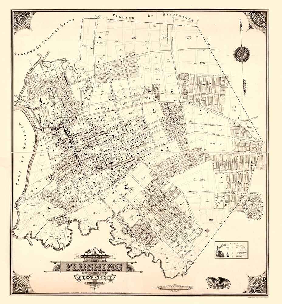 Flushing New York - Roullier 1894 art print by Roullier for $57.95 CAD