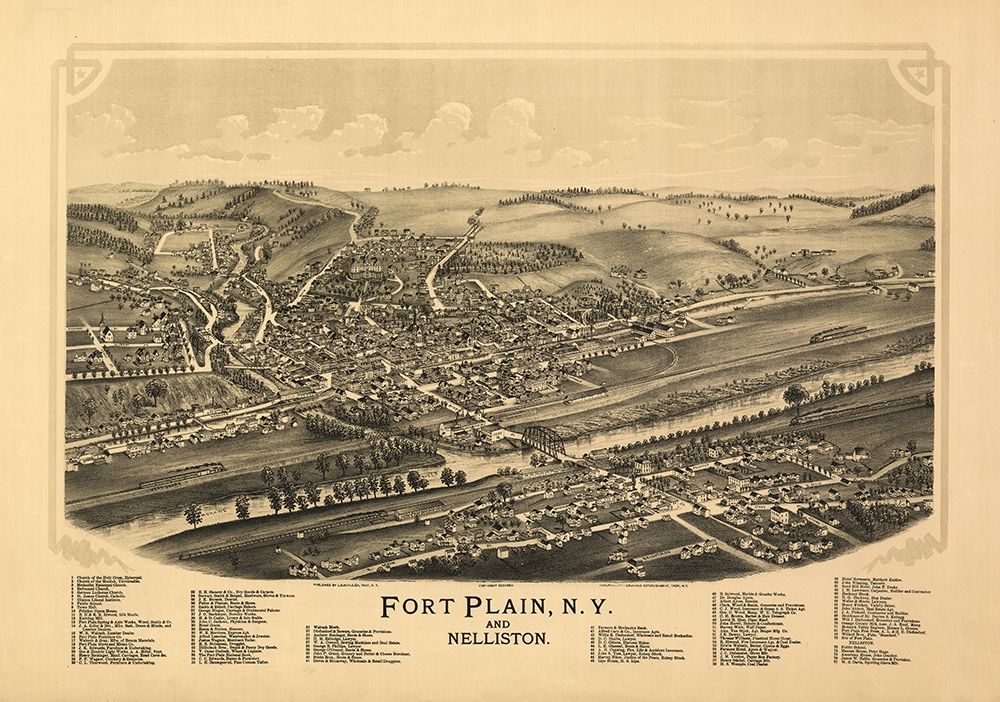 Fort Plain Nelliston New York - Burleigh 1891 art print by Burleigh for $57.95 CAD