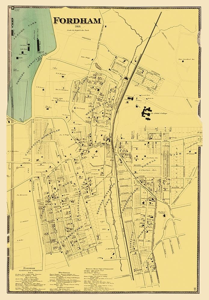 Fordham New York Landowner - Beers 1868 art print by Beers for $57.95 CAD