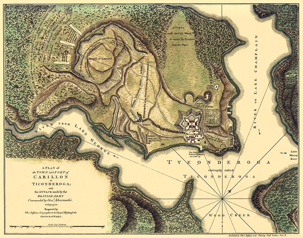 Fort Carillon French and indian War New York art print by JEFFERYS for $57.95 CAD