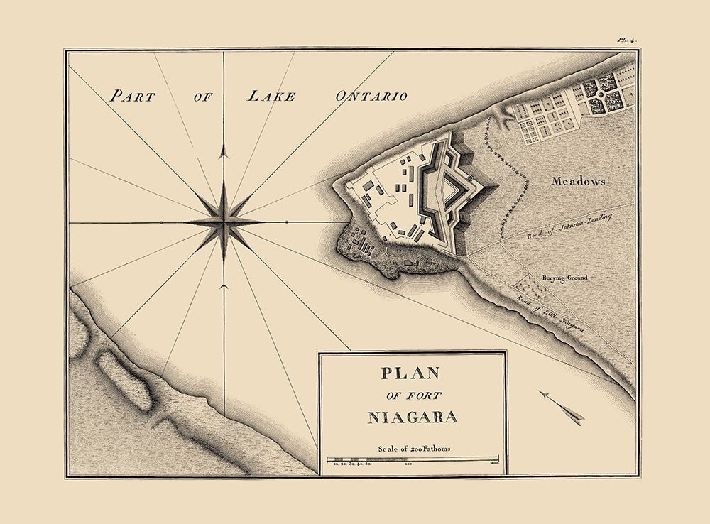 Fort Niagara New York Plan - Collot 1796 art print by Collot for $57.95 CAD