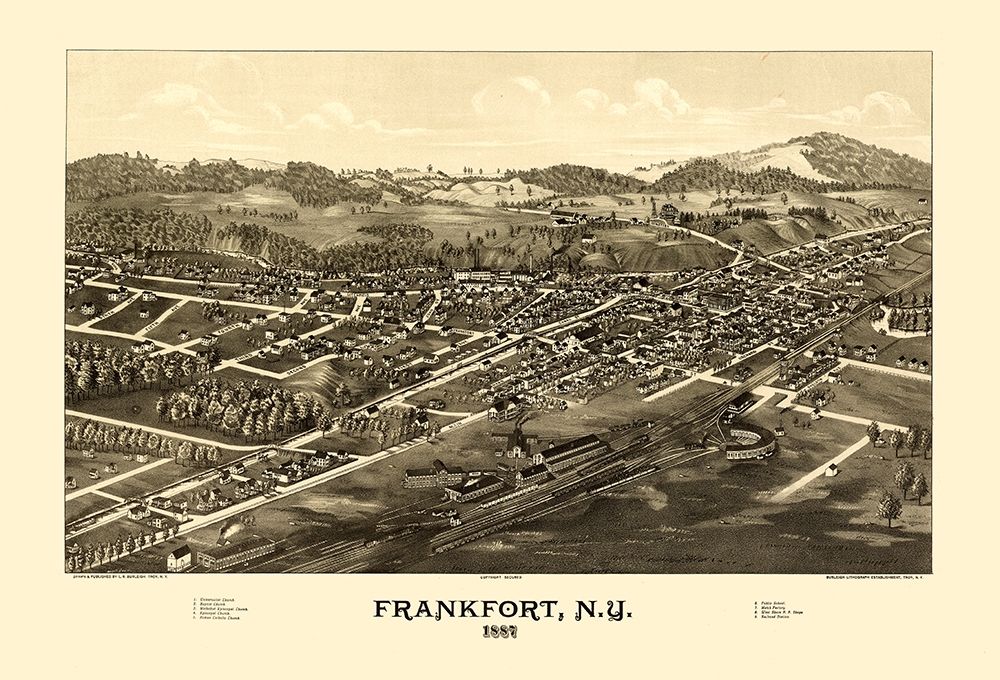 Frankfort New York - Burleigh 1887 art print by Burleigh for $57.95 CAD
