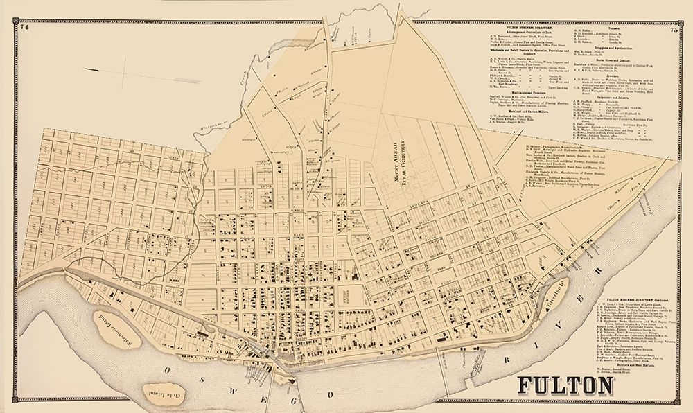 Fulton New York Landowner - Stone 1866 art print by Stone for $57.95 CAD