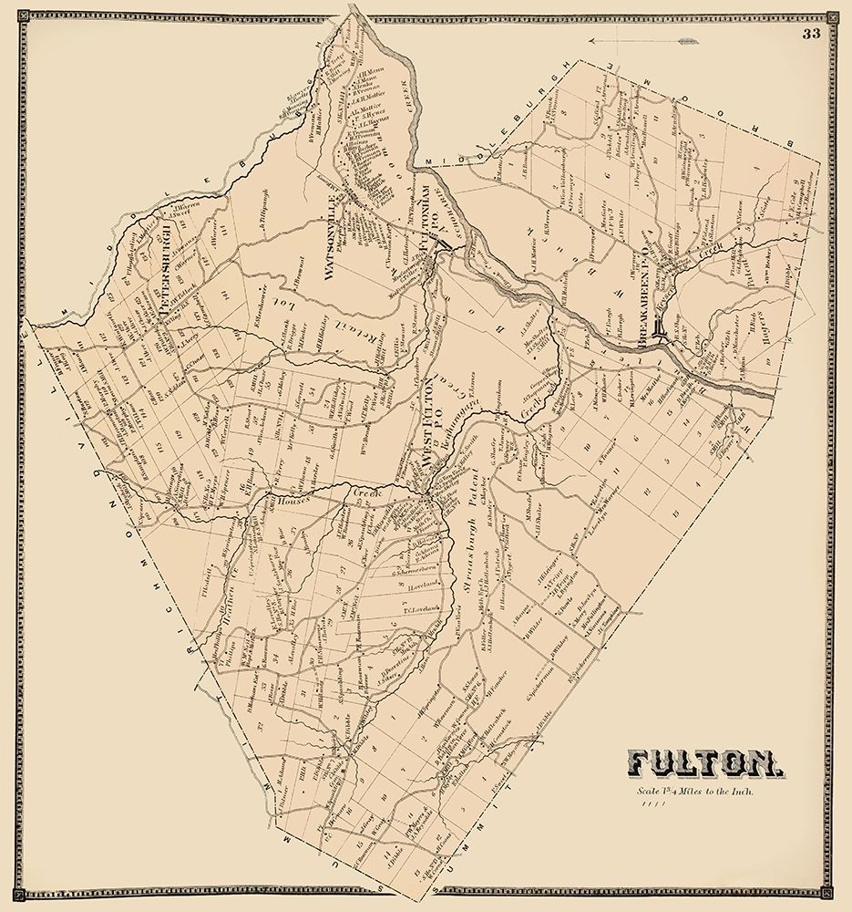 Fulton New York Landowner - Stone 1866 art print by Stone for $57.95 CAD