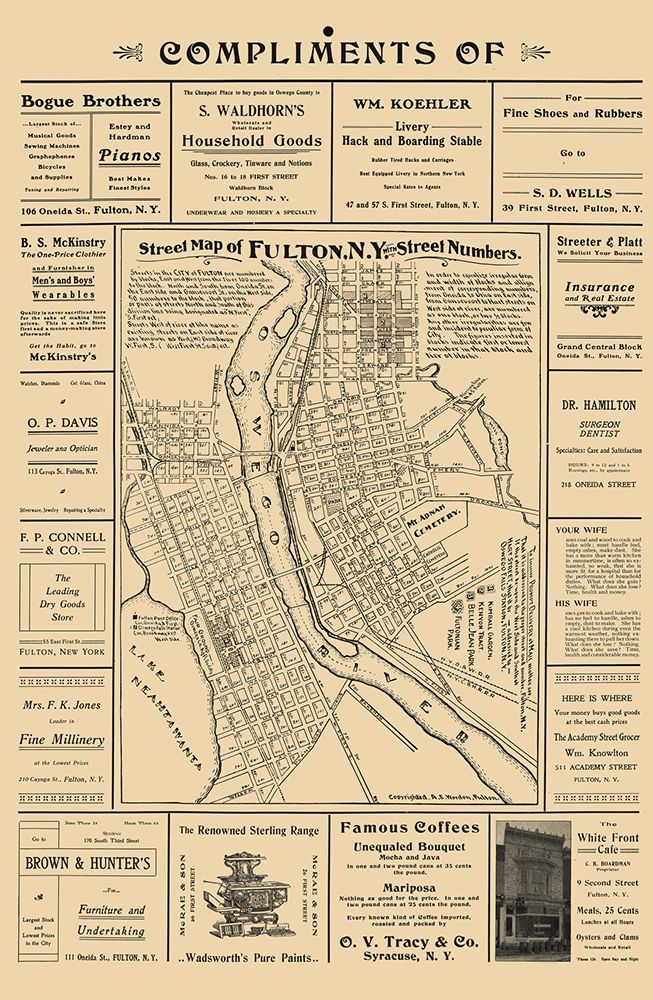 Fulton New York - Worden 1903 art print by Worden for $57.95 CAD