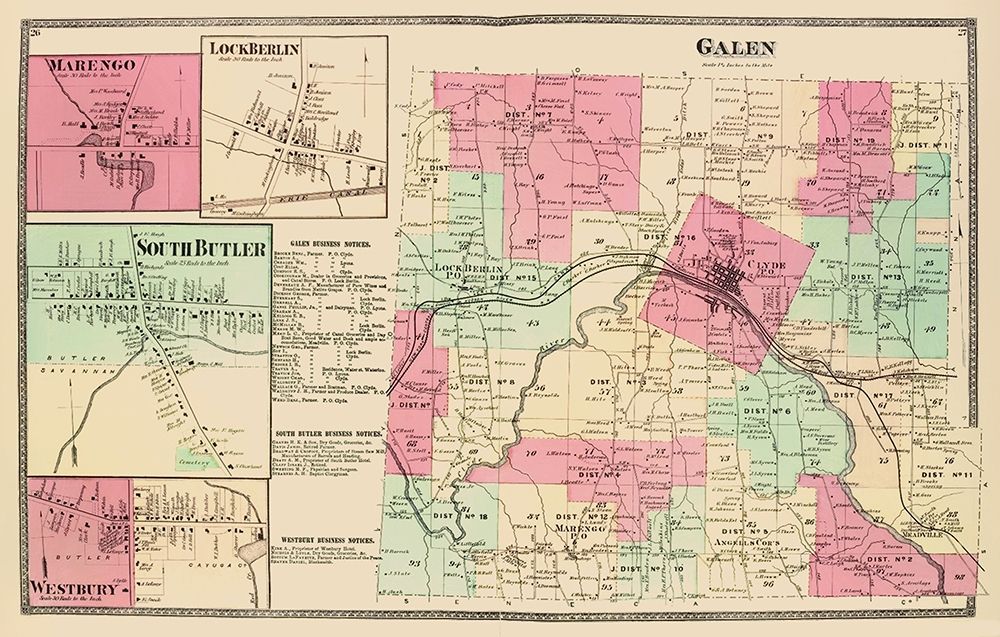 Galen New York Landowner - Beers 1874 art print by Beers for $57.95 CAD
