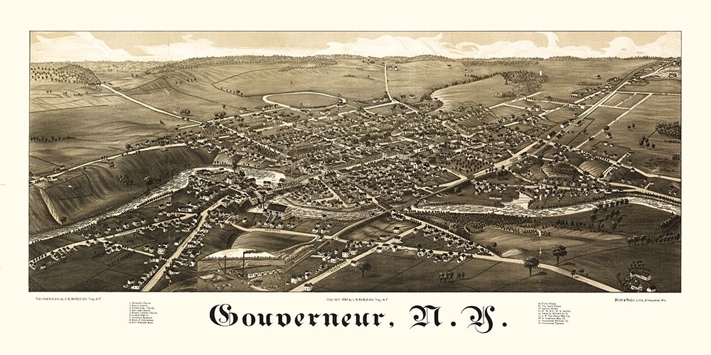 Gouverneur New York - Burleigh 1885 art print by Burleigh for $57.95 CAD