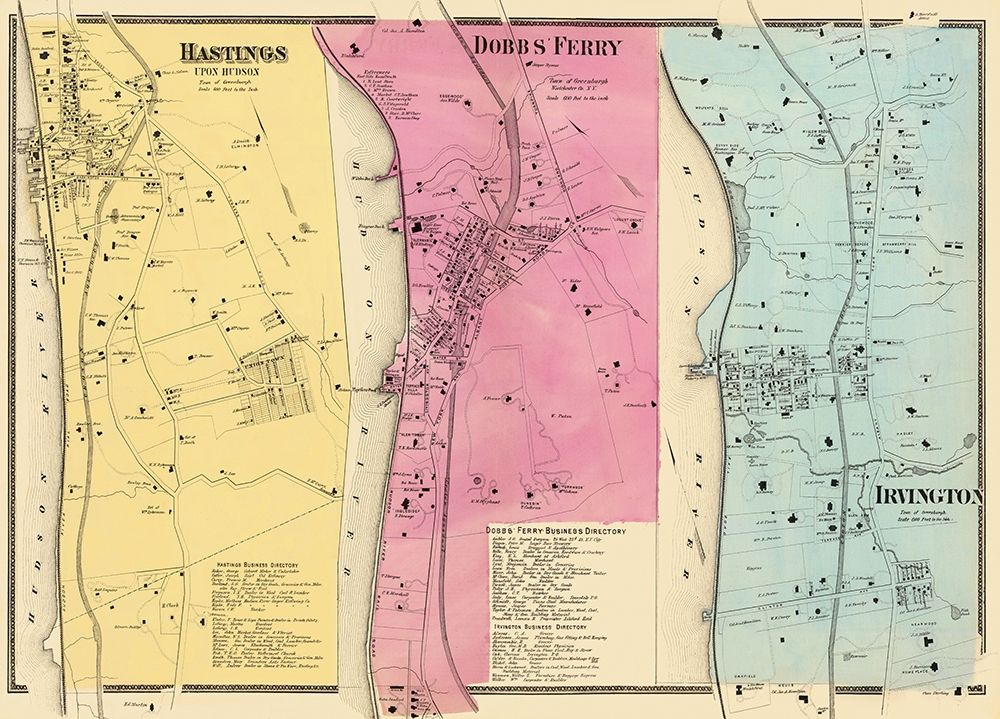 Hastings Dobbs Ferry Irvington New York Landowner art print by Beers for $57.95 CAD