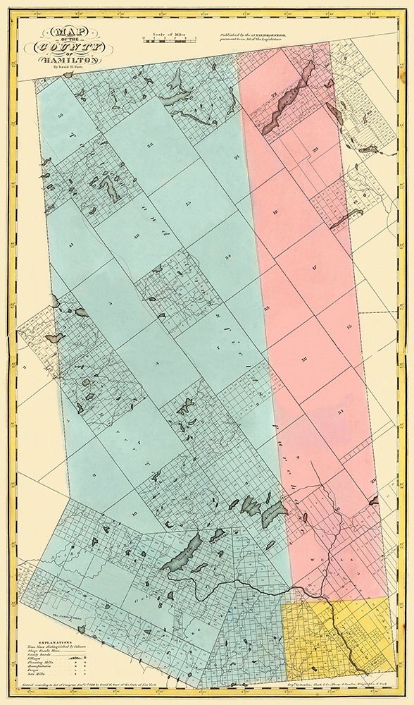 Hamilton New York Landowner - Burr 1829 art print by Burr for $57.95 CAD
