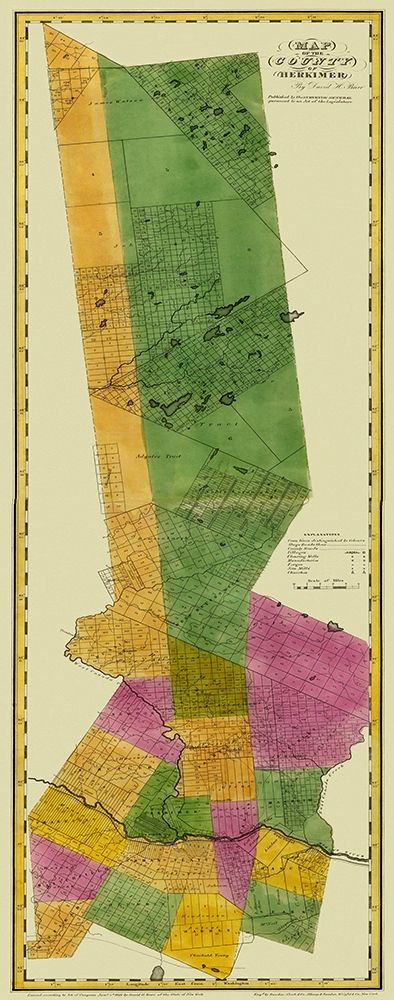 Herkimer New York Landowner - Burr 1829 art print by Burr for $57.95 CAD