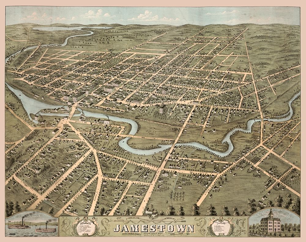 Jamestown New York -1871 art print by Unknown for $57.95 CAD