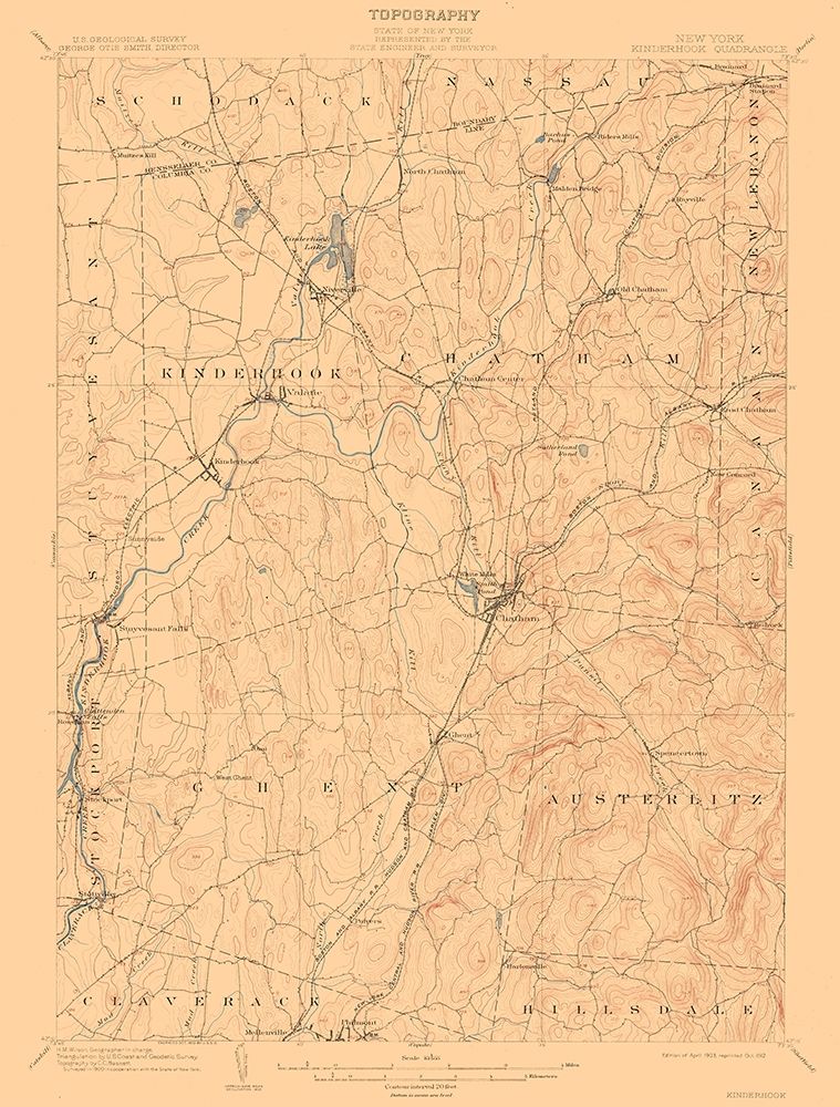 Kinderhook New York Quad - USGS 1903 art print by USGS for $57.95 CAD