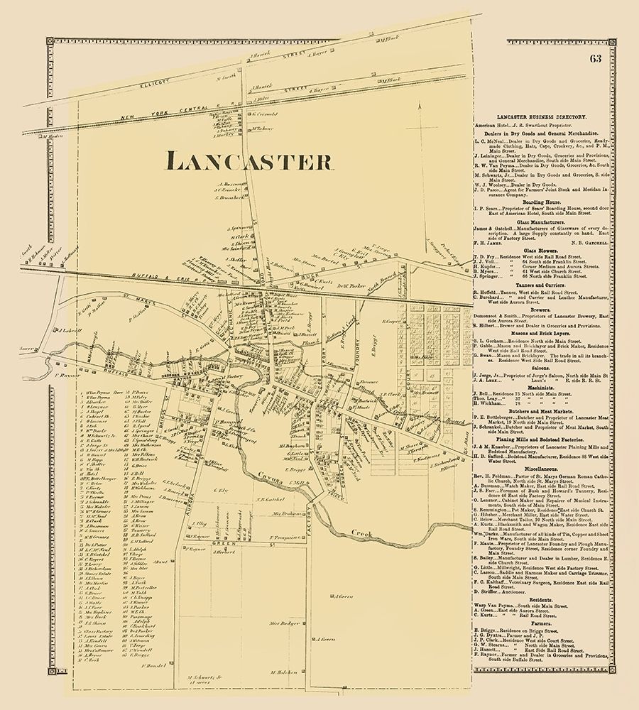Lancaster New York Landowner - Stone 1869 art print by Stone for $57.95 CAD