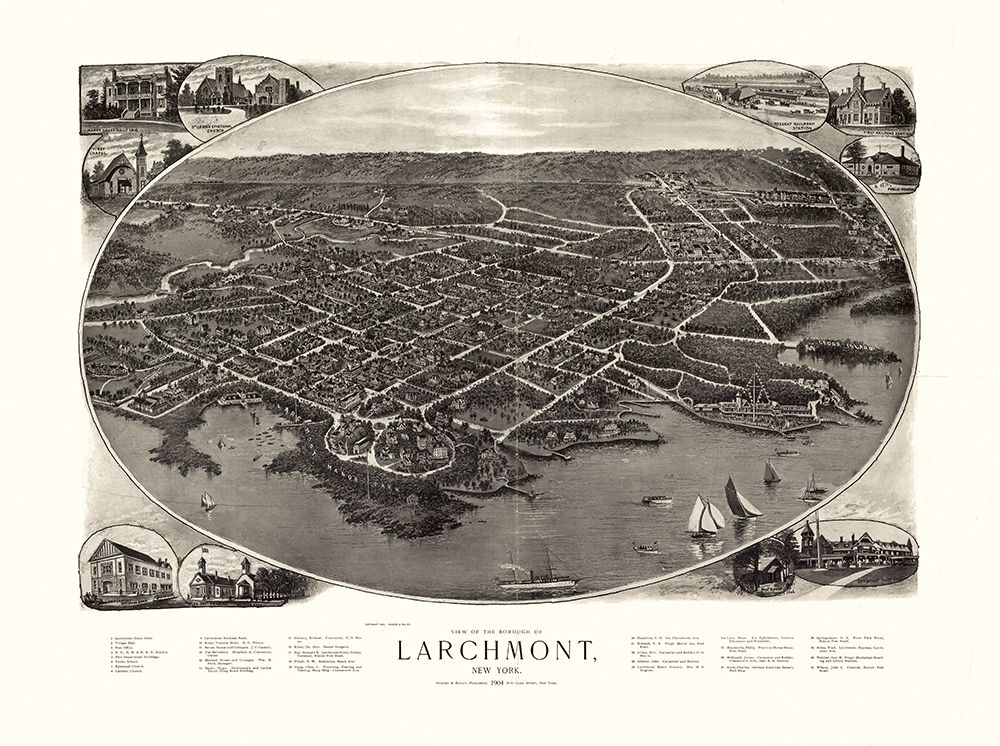 Larchmont New York - Bailey 1904 art print by Bailey for $57.95 CAD