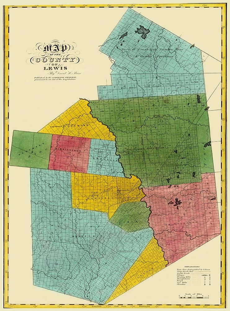 Lewis New York Landowner - Burr 1829 art print by Burr for $57.95 CAD