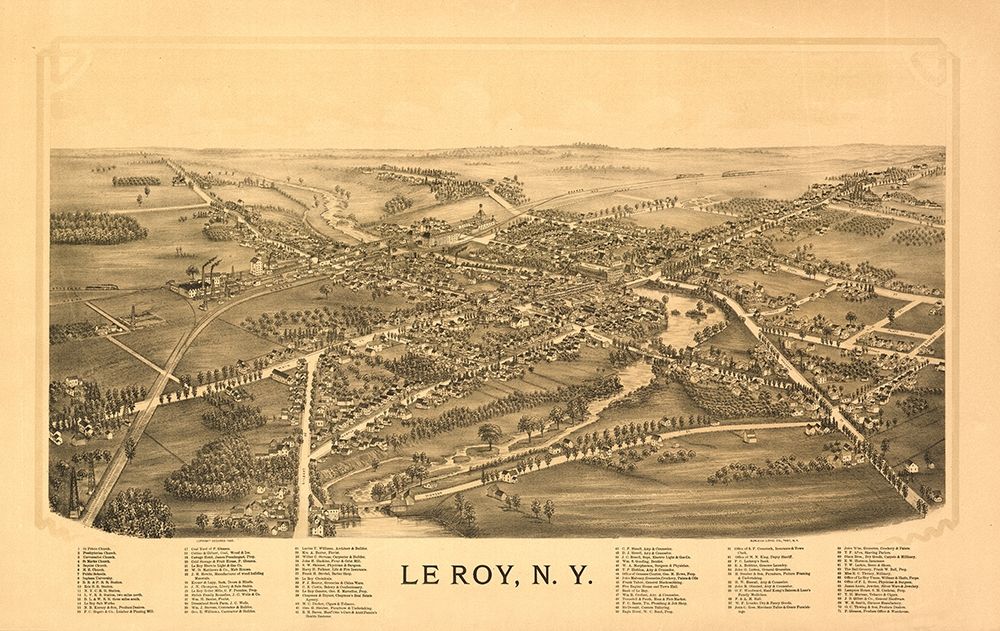 Le Roy New York - Burleigh 1892 art print by Burleigh for $57.95 CAD