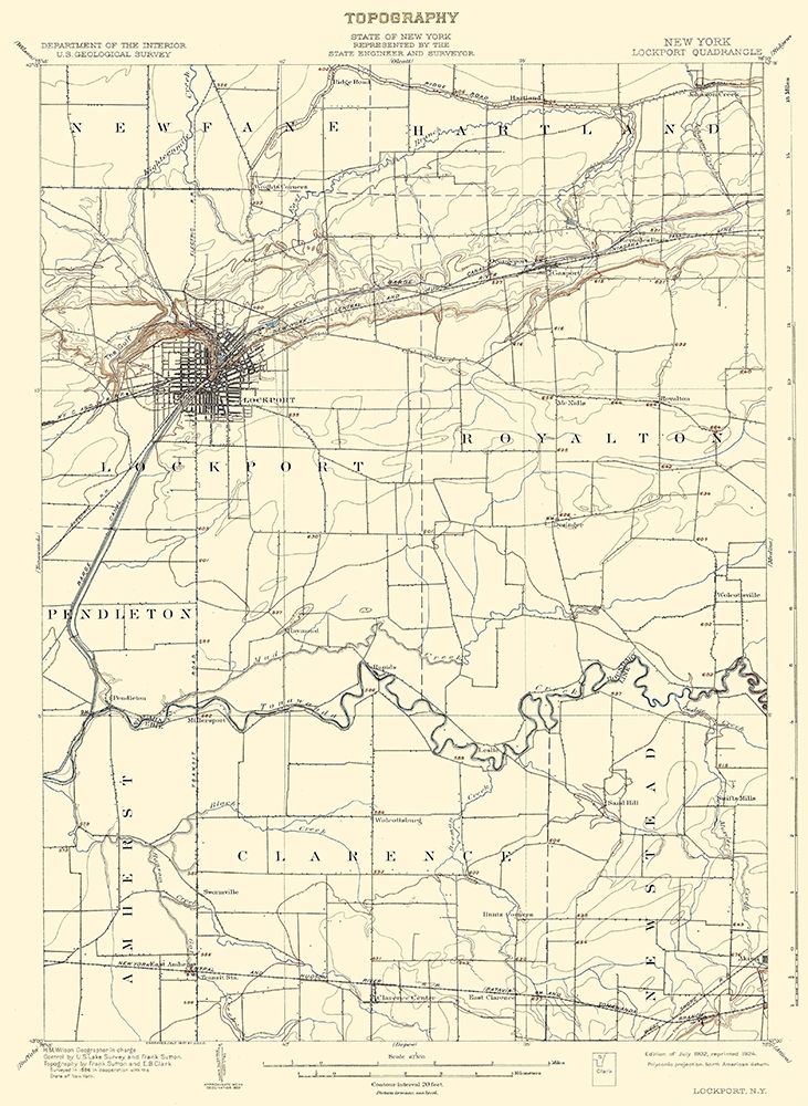 Lockport New York Quad - USGS 1902 art print by USGS for $57.95 CAD