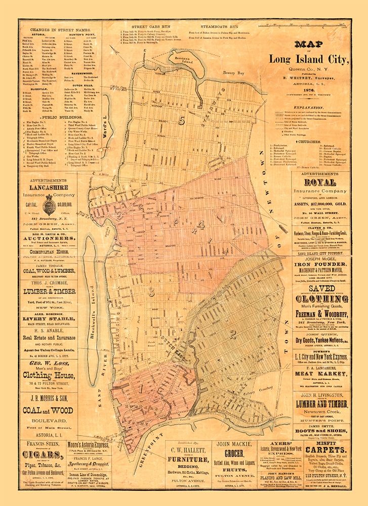 Long Island New York - Whitney 1876 art print by Whitney for $57.95 CAD