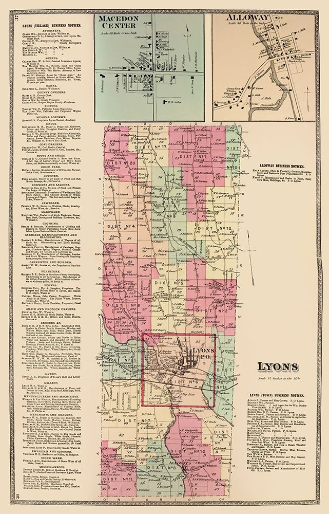 Lyons New York Landowner - Beers 1874 art print by Beers for $57.95 CAD