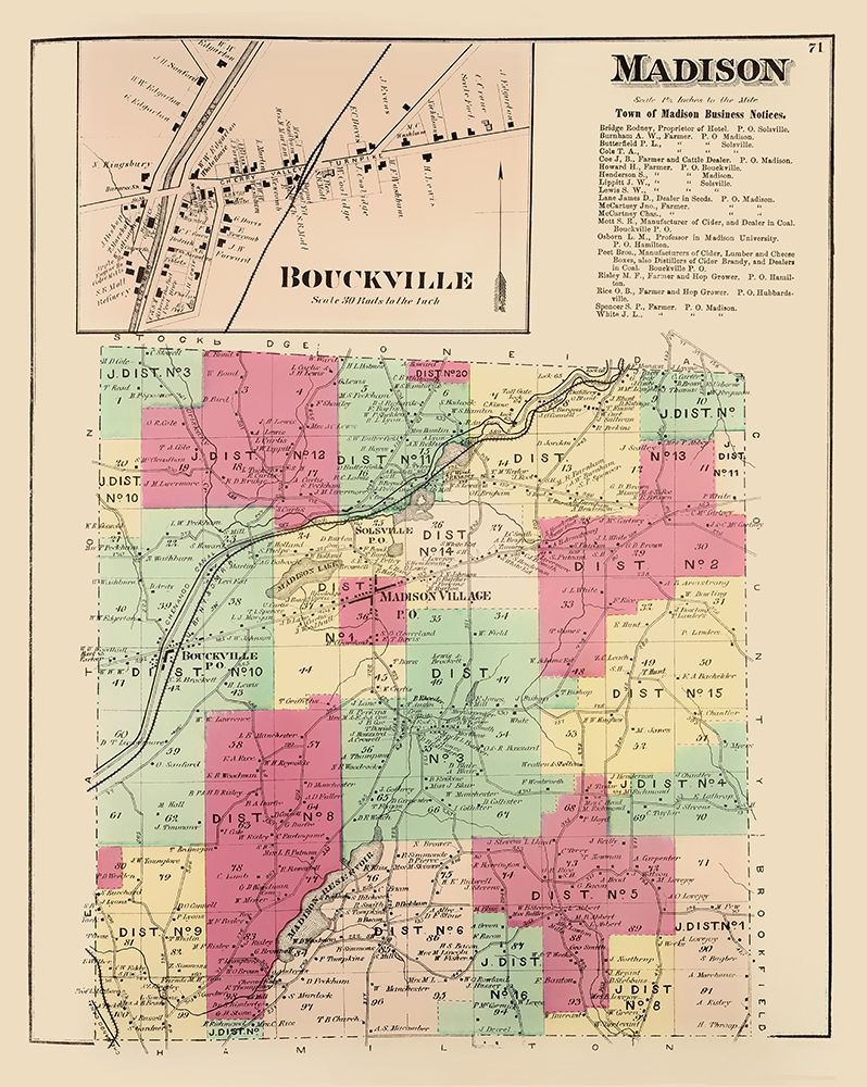 Madison New York Landowner - Whitman 1875 art print by Whitman for $57.95 CAD