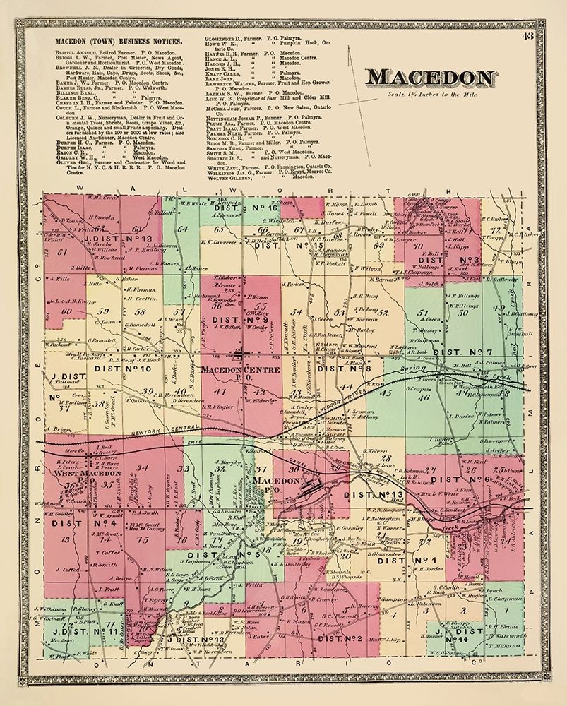 Macedon New York Landowner - Beers 1874 art print by Beers for $57.95 CAD