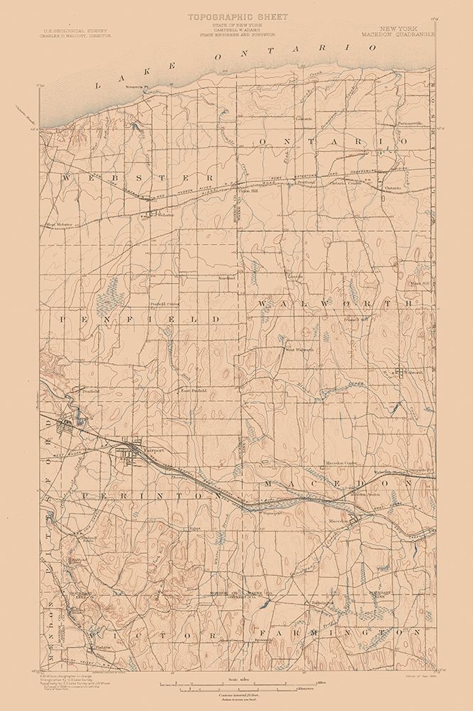 Macedon New York Quad - USGS 1900 art print by USGS for $57.95 CAD