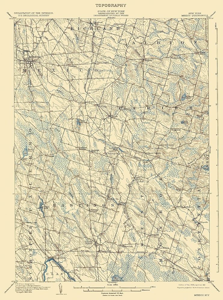 Mexico New York Quad - USGS 1905 art print by USGS for $57.95 CAD
