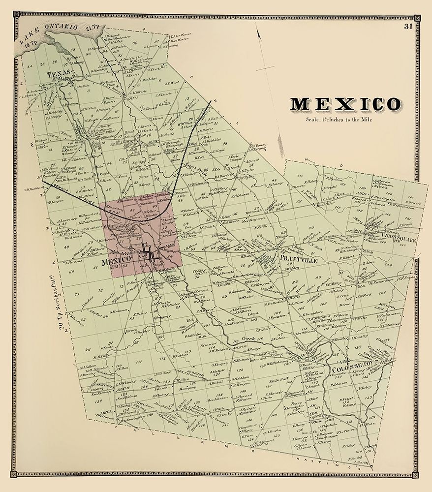 Mexico New York Landowner - Stone 1866 art print by Stone for $57.95 CAD