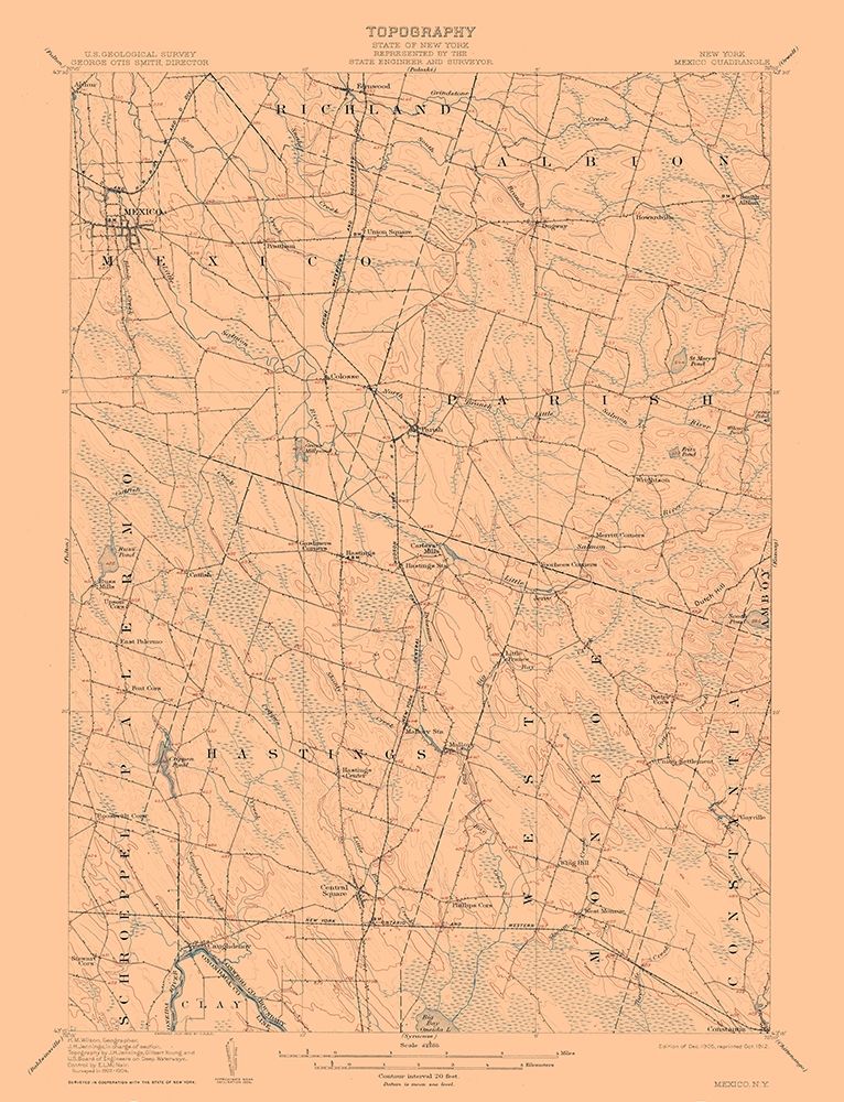 Mexico New York Quad - USGS 1905 art print by USGS for $57.95 CAD