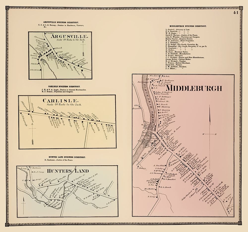 Middleburgh New York Landowner - Beers 1866 art print by Beers for $57.95 CAD