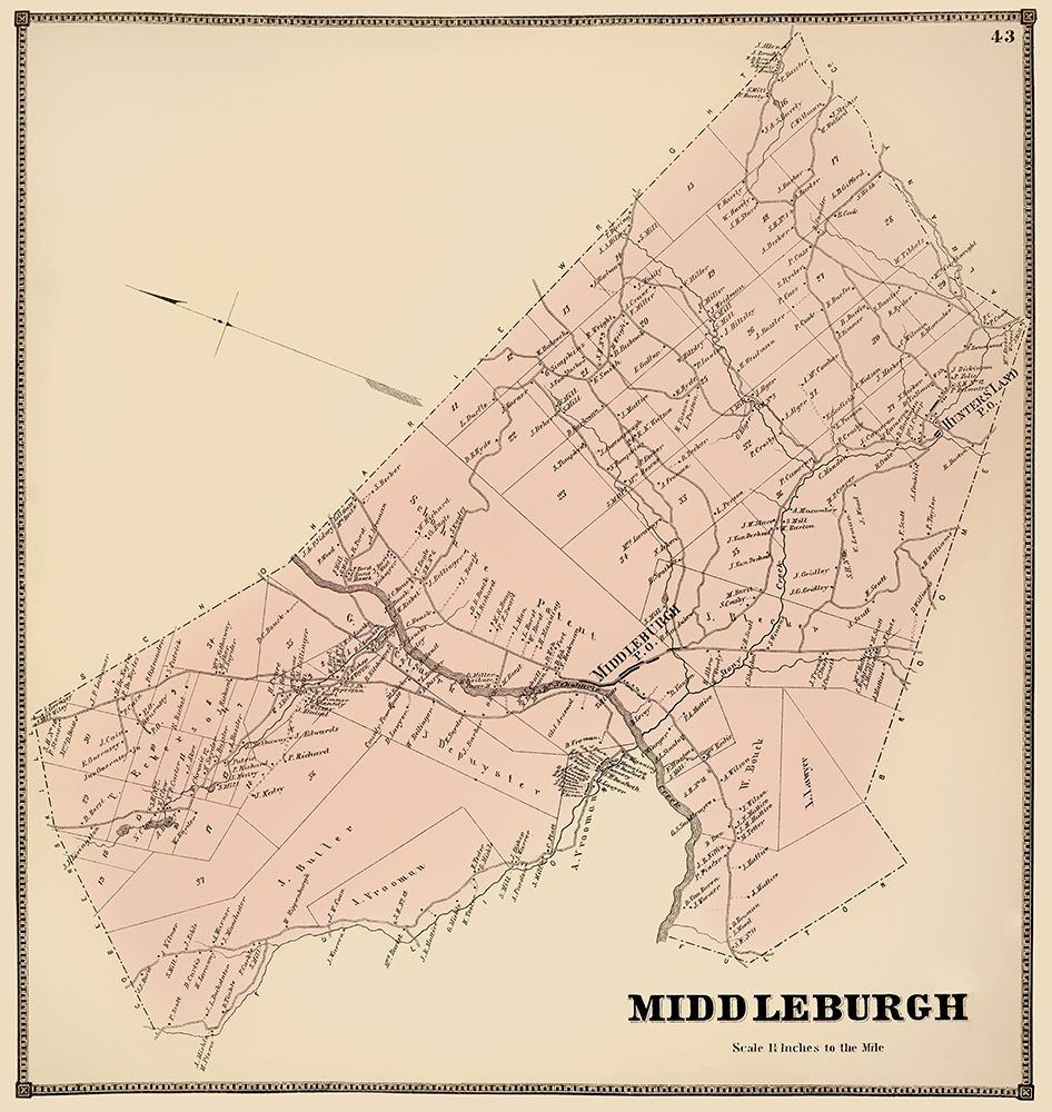 Middleburgh New York Landowner - Stone 1866 art print by Stone for $57.95 CAD