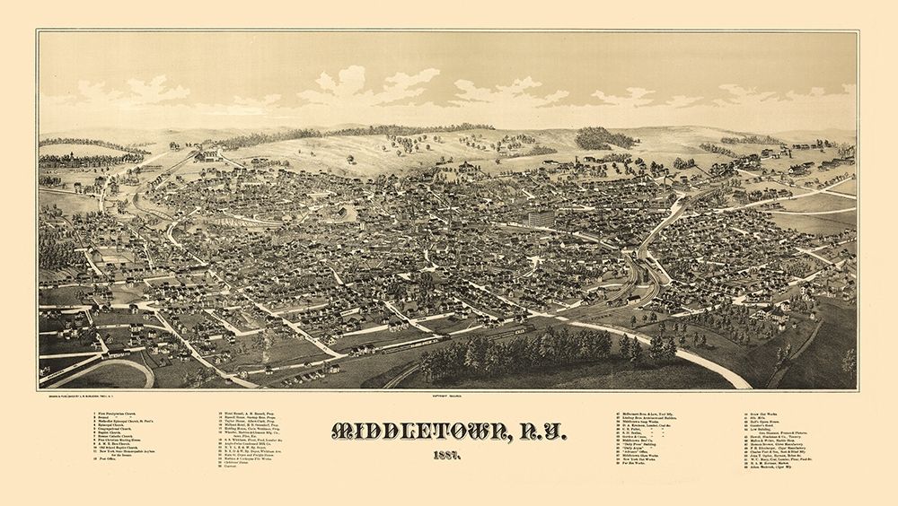 Middletown New York - Burleigh 1887 art print by Burleigh for $57.95 CAD