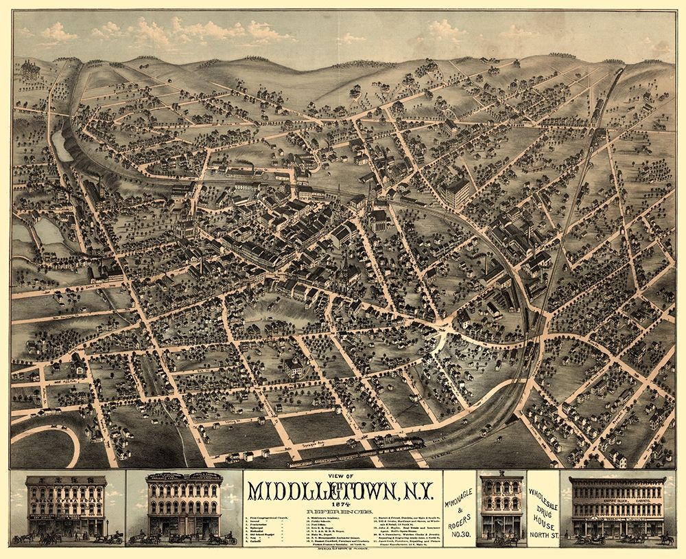 Middletown New York - Rogers 1874 art print by Rogers for $57.95 CAD