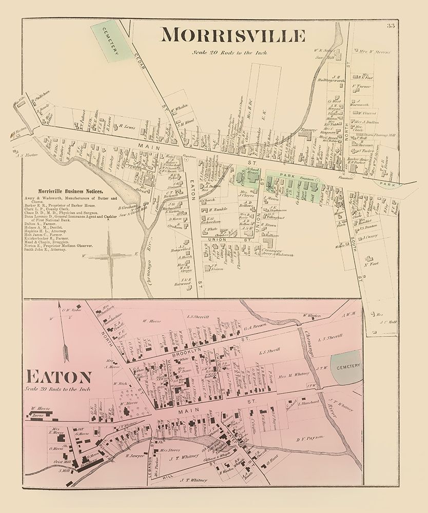 Morrisville New York Landowner - Whitman 1875 art print by Whitman for $57.95 CAD