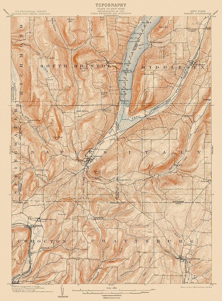 Naples New York Quad - USGS 1903 art print by USGS for $57.95 CAD