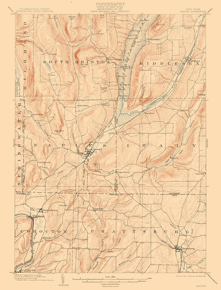 Naples New York Quad - USGS 1903 art print by USGS for $57.95 CAD