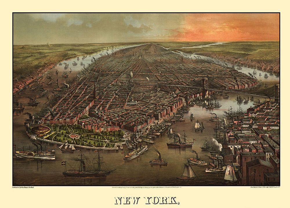 New York New York - Degen 1873 art print by Degen for $57.95 CAD