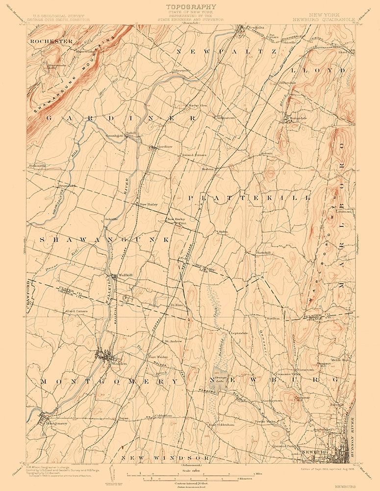 Newburg New York Quad - USGS 1903 art print by USGS for $57.95 CAD