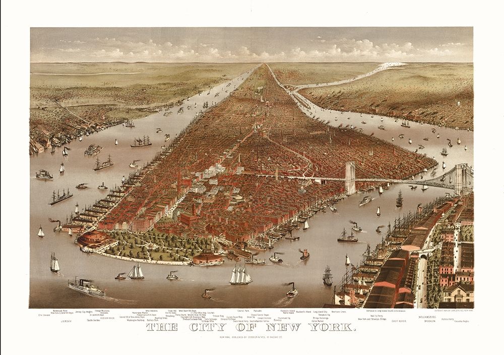 New York - Ives 1884 art print by Ives for $57.95 CAD
