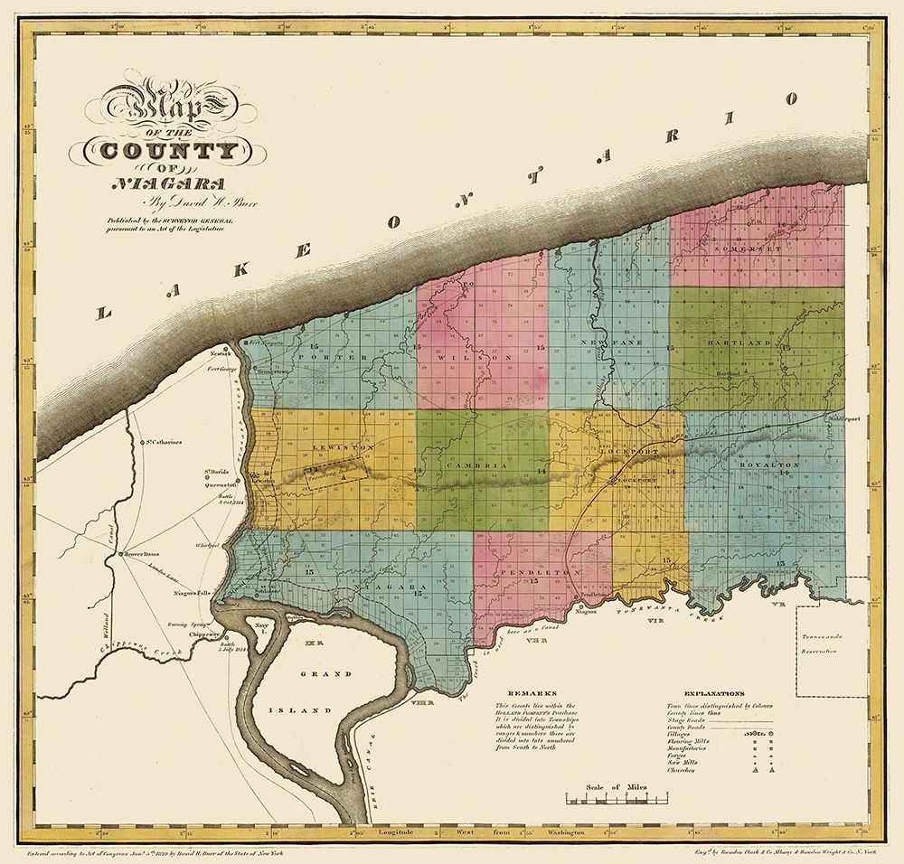 Niagara New York - Burr 1829 art print by Burr for $57.95 CAD